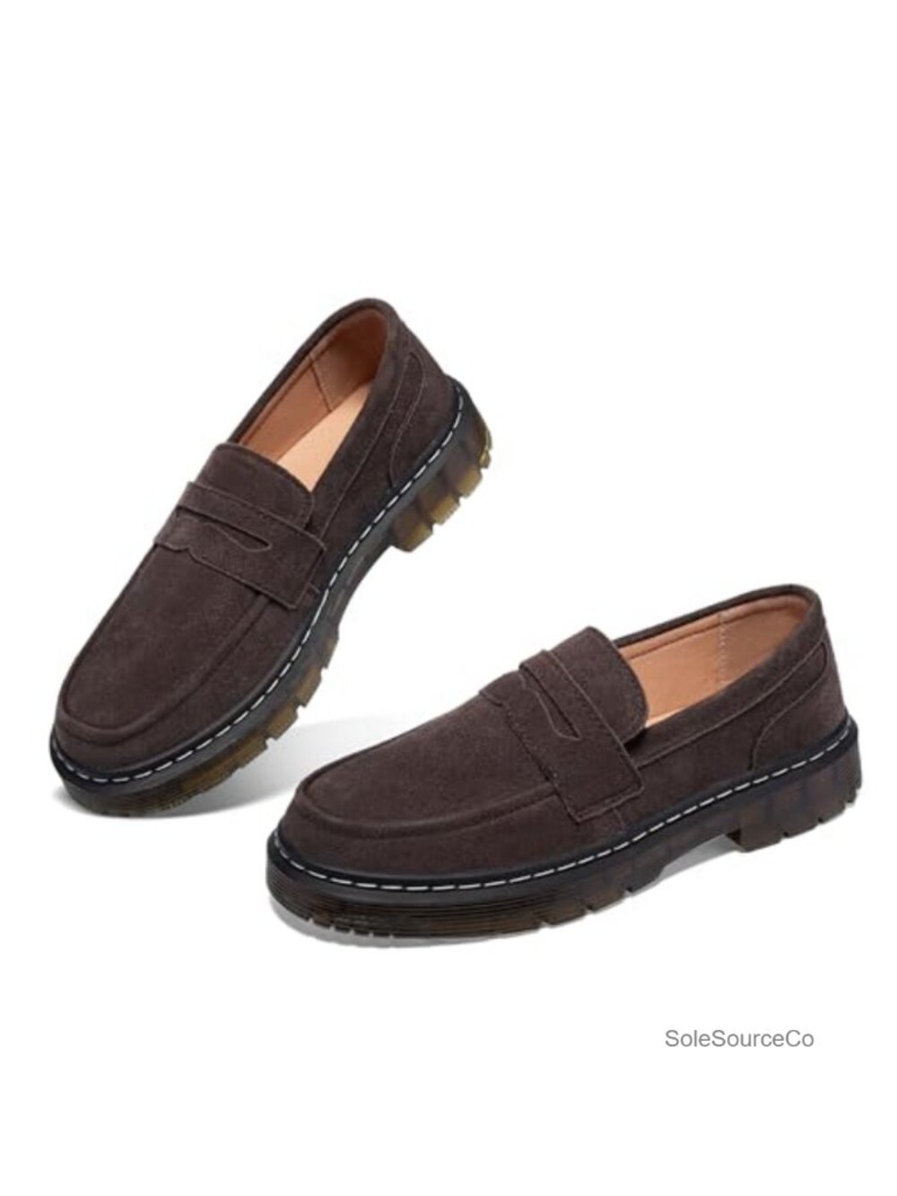 Suede Penny Loafers Comfort Slip-Ons Driving Mocc Flats Business Shoes